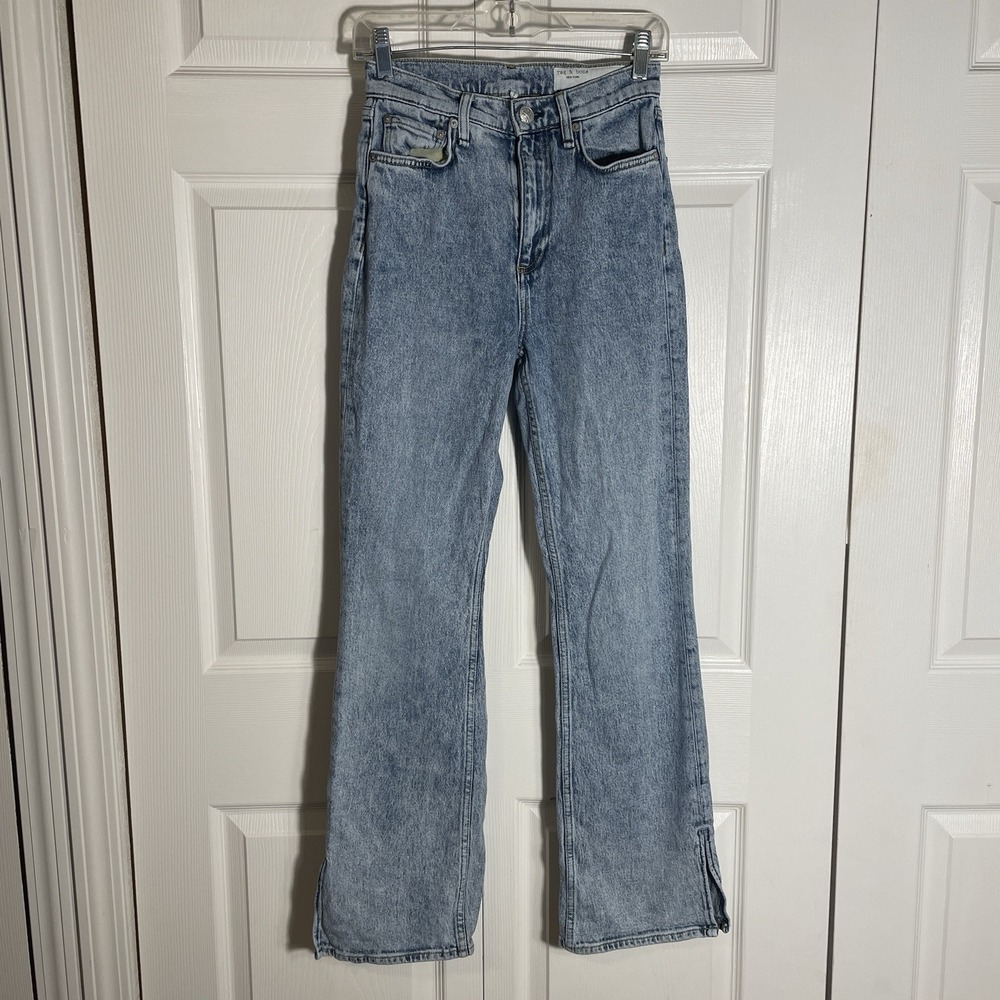 rag & bone Peyton High Rise Bootcut Jeans Women Size 26 Blue Denim Slit Pockets
